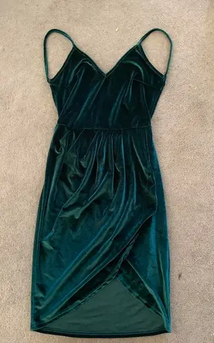SheIn Green Velvet Dress Size L - $15 - From Kirsten