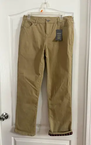 Natural Reflections Women’s Khaki Fleece Lined Pants NWT Sz 10. 8023