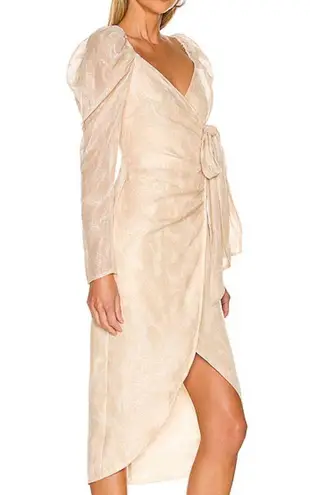 Tularosa  Renee Midi Dress in Sandstone with Shimmer Size S