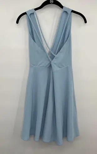 by the way. Revolve Dress Slinky Baby Blue Plunging V Neck Womens Size Small