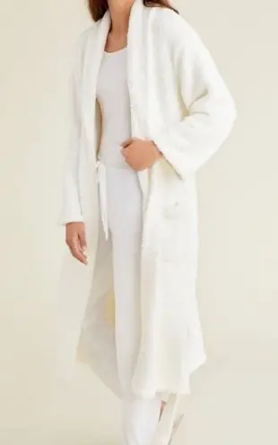 Barefoot Dreams  Cozy Chic Unisex Adult Sz 2 Cream Off White Belted Robe Pockets