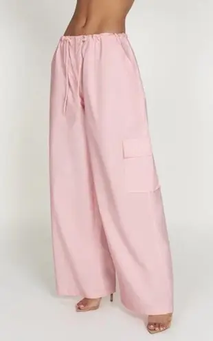 Meshki AMARA Parachute Pants Baby Pink Size SMALL Cargo Pocket Toggle Drawstring