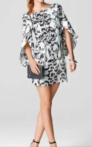 An Original Milly of New York Mint Green Silk Flutter Sleeve Dress Size 12 Large Black