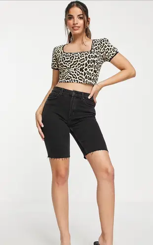 Daisy Street Leopard Lace Trim Crop Top