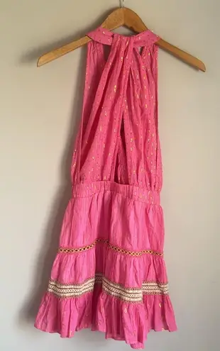 Ramy Brook Women Freyja Lurex Coverup Mini Dress Pink Lurex Small