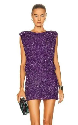 Retrofête Retrofete Carnegie Embellished Sequin Mini Dress Purple Small Sleeveless NWT