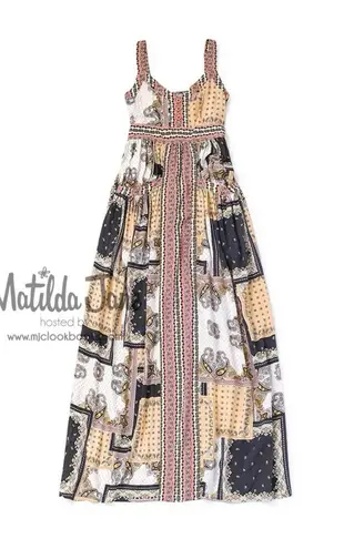 Matilda Jane Adventure Begins Pink Patchwork Paisley Boho Maxi Dress Size M