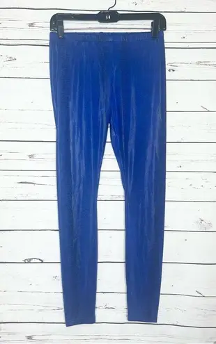 Bebe 2B  Blue Shiny Faux Snake Print Leggings Size Small