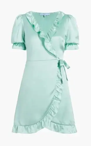 Hill House The Nima Silk Wrap Dress in Mint Size Small Green