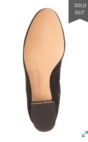 Halston Heritage New in Box Trendy Olga Black Suede Chunky 1.5” Heeled Booties