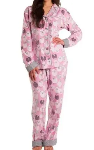 Munki Munki Flannel Pajama Set Counting Sheep Pink 2pc PJ’s Size Small