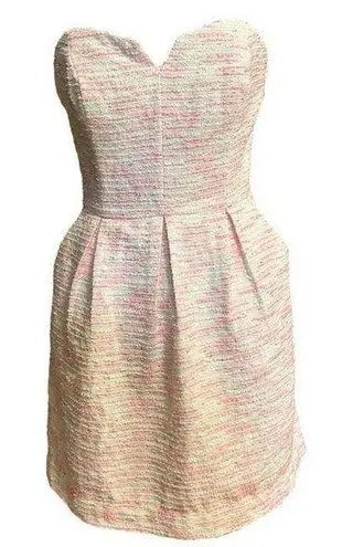 Moulinette Soeurs Anthropologie Moulinette Speer’s Pink Tweed Convertible Strapless Dress Size 6