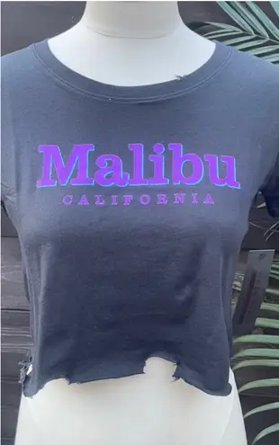 Prince Peter Malibu Crop Top Tee Black Purple Graphic Size Small NWT