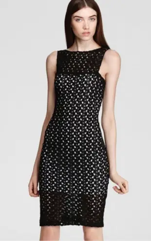 Black Halo Crochet Overlay Dress Size 4