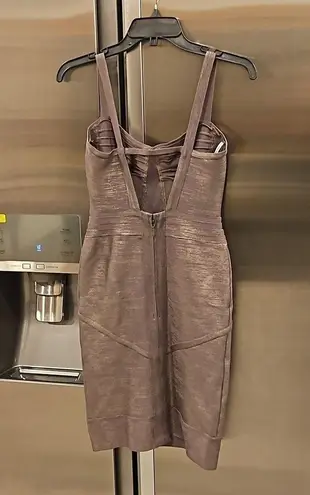 Herve Leger ππ Therese Novelty Sweetheart Bandage Dress ~ Ash Small