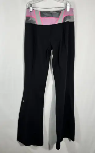 Lululemon Black & Pink Reversible Low Rise Flare Legging Yoga Pants Y2K Size 6