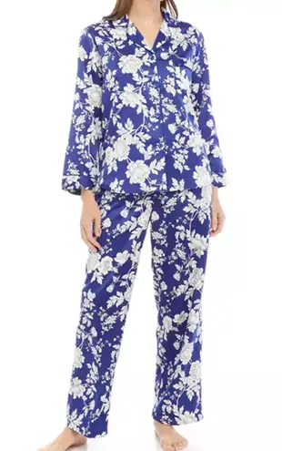 Miss Elaine 2-Piece Notch Collar Top and Pants Pajama Set