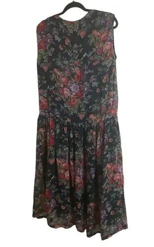Nostalgia Floral Sleeveless Dress size large Blue