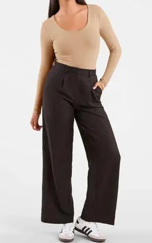 Nuuds oat scoop neck Long Sleeve Bodysuit Tan Size XL