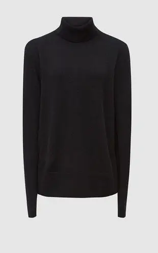 Reiss NWT COLEEN 100% CASHMERE ROLL NECK Black JUMPER