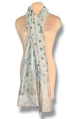 None Sheer Scarf Boho Floral Polka Dot Wrap Tan Green Versatile Beach Sarong Cover Up