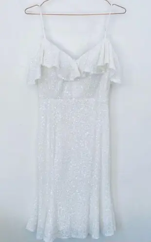 Dalia Collection Dalia Macphee BEAUTIFUL sequin stretch flare hem midi dress NWT
