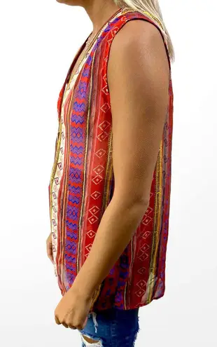 Bobeau Sleeveless Tribal Tank Size Small