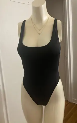 SKIMS Size XL Onyx Black Scoop Neck One Piece Swim Suit Bathingsuit Women's