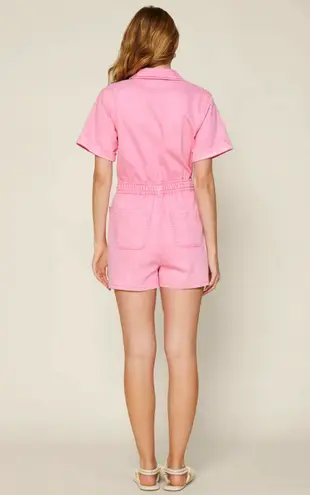 Skies Are Blue Pink Denim Romper