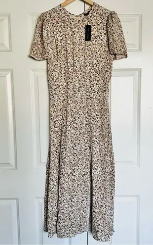 Nordstrom AFRM x  | Brown Cream Nudes Neutrals Open Back Flutter Sleeve Maxi | XL