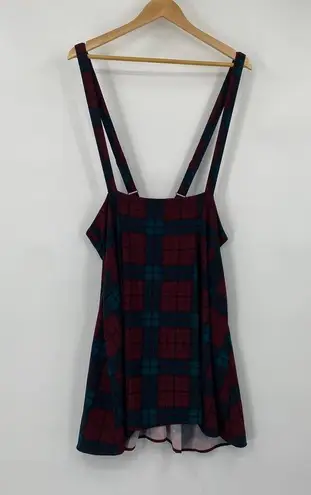 Modcloth  Overall Suspender Skirt Plaid Pattern Adjustable Straps Plus Womens 1X