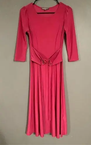 Kate & Mallory  Pink Long Sleeve Corset Waist Long Dress Size Small