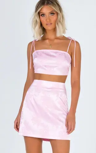 Princess Polly Jemma Set Crop Top Pink Size 2