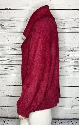 G by Giuliana NWT Size 2X Cranberry Cowl Neckline Eyelash Fuzzy Sweater Top