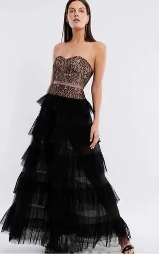 BCBGMAXAZRIA strapless tulle gown