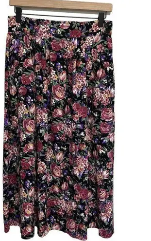 American Vintage Vintage 90s Pink and Purple Floral Midi Skirt