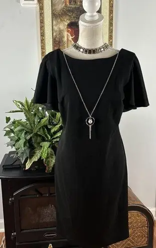 Stella & Julie Women Dress Black Size 6 Cap Sleeve Zipper Closure Embellished