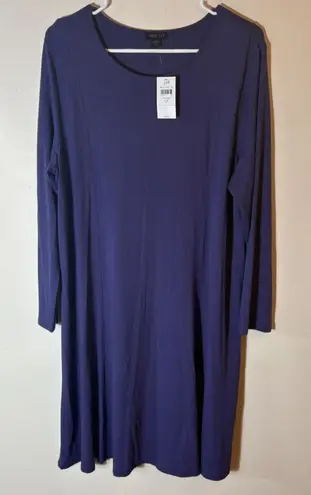J. Jill Wearever Collection Long Sleeve Purple Heather Dress Size L Petite