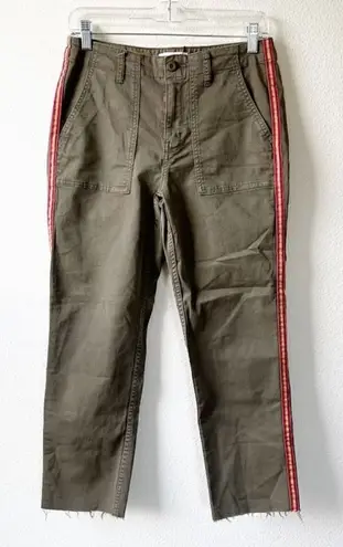 Velvet Graham & Spencer Green Side Stripe Skinny Raw Hem Pants Women's Size 4