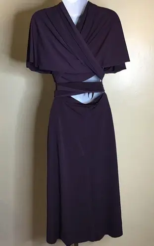 Dressy Collection Women’s Wrap Top Dress Sz. XS. Purple BridesMaidDress EUC