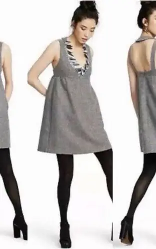Anna Sui x Target NWT Grey Metallic Boucle’ Mini Halter Dress 20th Anniversary M Gray Size M