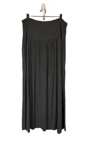 Simlu Gray Stretch Pleated Flowy Long Maxi Skirt Women Sz 3XL