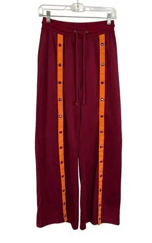 Missguided Streetwear Basketball Burgundy Red Athleisure Snap Front Pants Sz 4