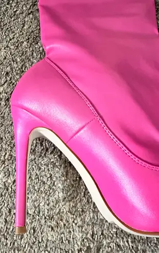 Azalea Wang : CRENN PINK SLOUCH BOOTS