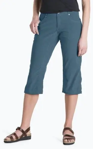Kuhl Trekr Kapri Pants 6 Blue Stretch Hiking Travel Cropped Capri Outdoor EUC