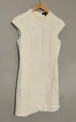 Theory - White Cotton Blend Textured Sheath Dress - size 2