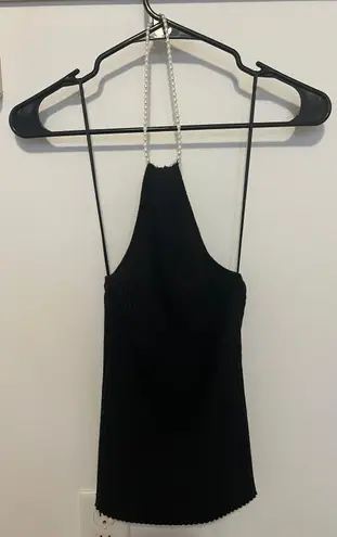 Line and Dot Pearl Halter Top thumbnail 3