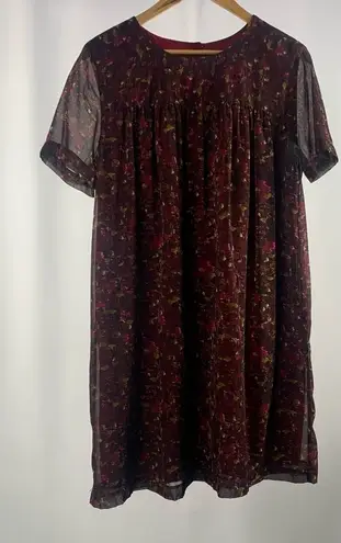 W118 By Walter Baker  Short Sleeve Floral Tunic Dress in Red‎ Size Medium