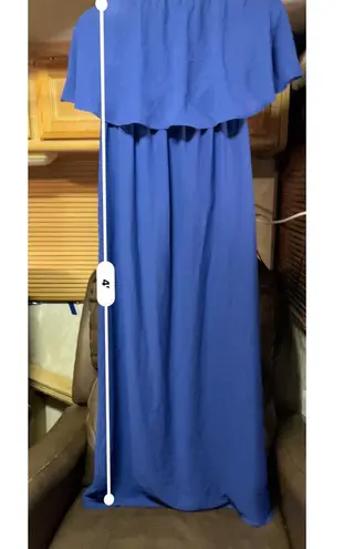 Coveted Clothing Blue Maxi Dress - Off the Shoulder