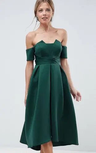 ASOS NWT  Bardot Pleated Waist Scuba Midi Prom Dress